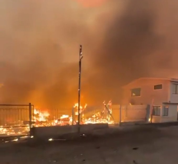 Incendio forestal arrasa viviendas en Concepción