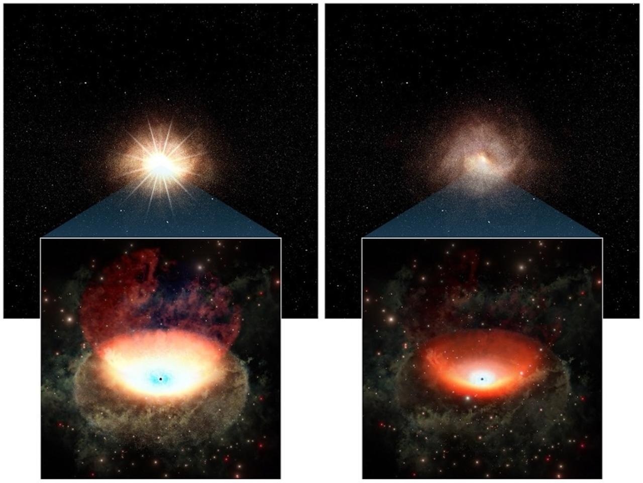 Agujero negro a 10.000 millones de años luz sorprende al perder brillo en tiempo récord