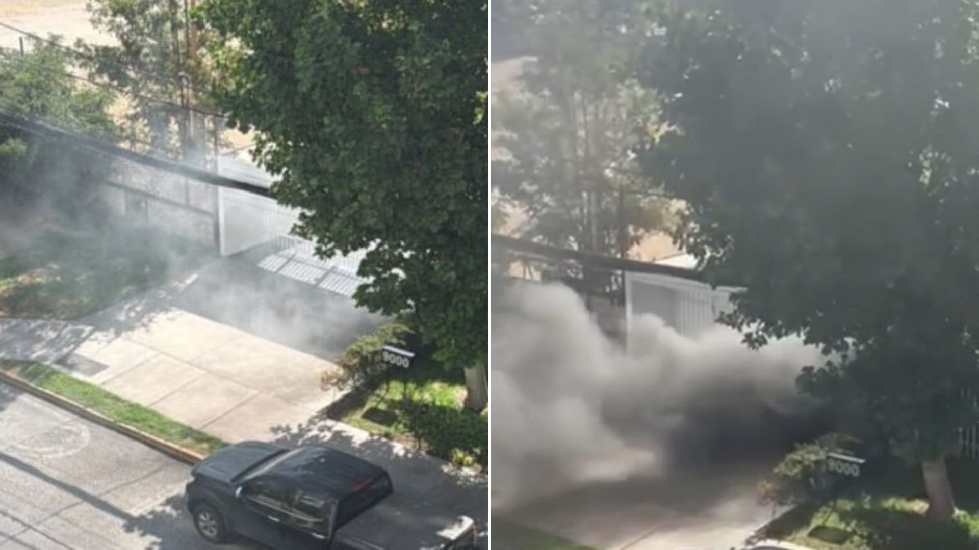 Evacúan edificio en Las Condes por incendio de vehículo en estacionamiento subterráneo